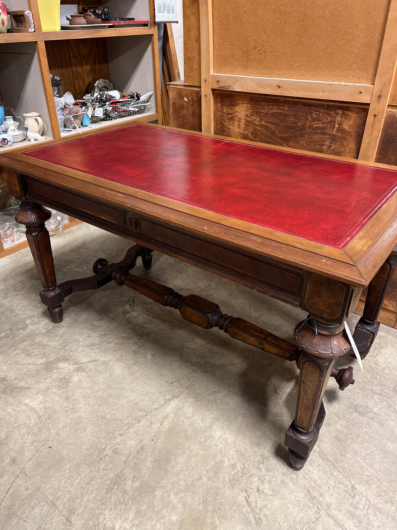 Antique Desk w Red Top