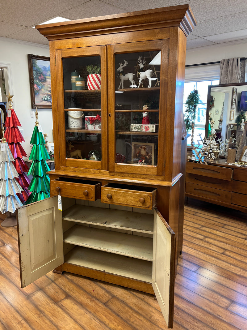 Antique step back Cabinet 2 piece
