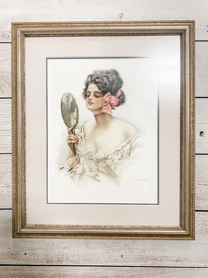 Framed Fisher Artwork  "Vanity"