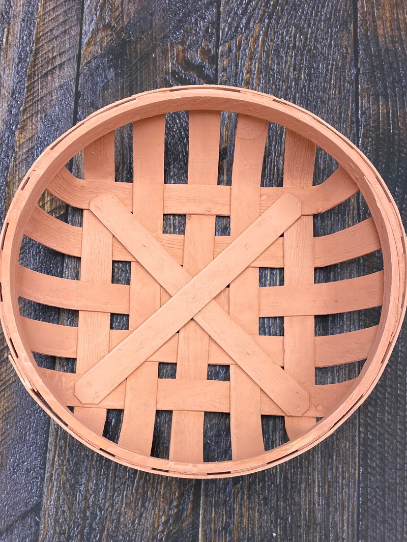 Woven Wood Slice Round Basket