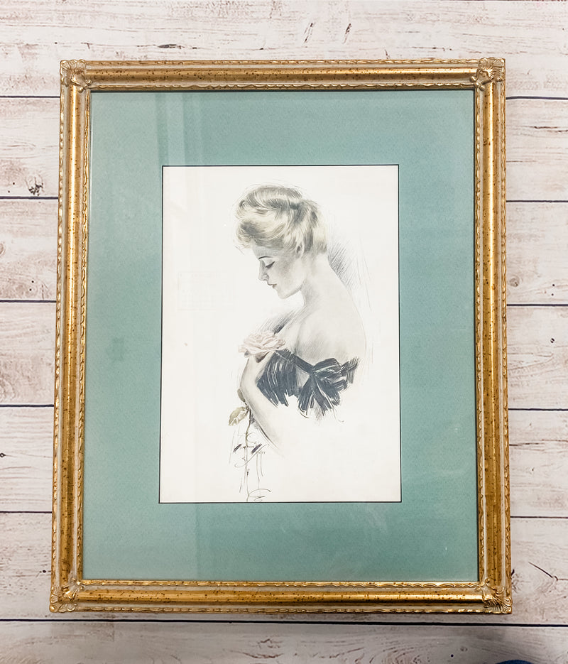 Framed Fisher Artwork  "American Girl series"