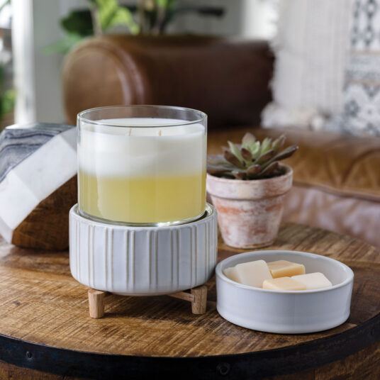 2-in-1 Classic Wax Warmer - Ceramic & Wood