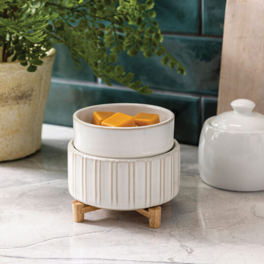 2-in-1 Classic Wax Warmer - Ceramic & Wood