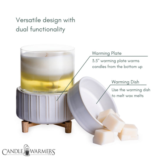 2-in-1 Classic Wax Warmer - Ceramic & Wood