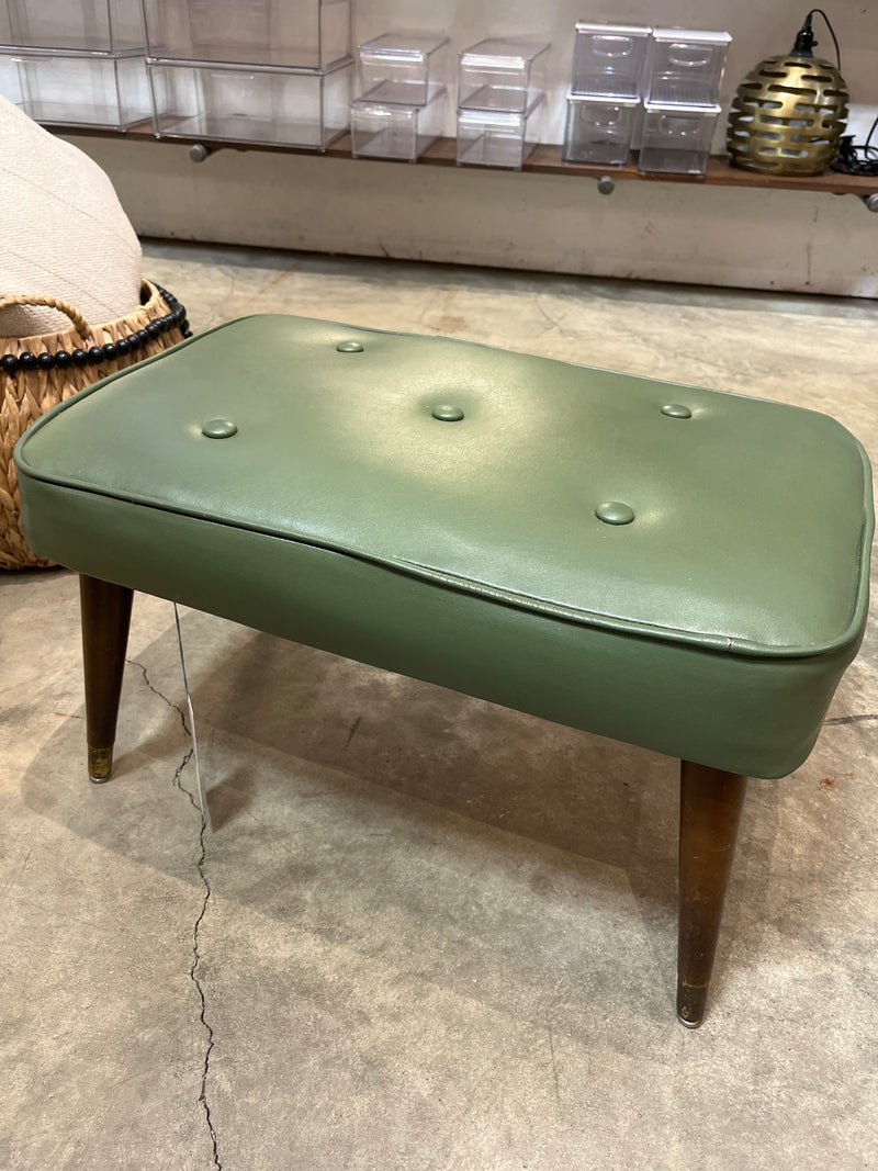 Near Perfect Vintage Green Footstool