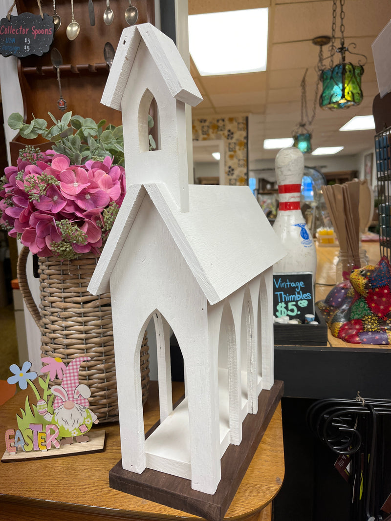 Wooden Church Tabletop Decor