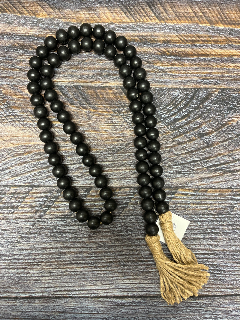 60" Black Beaded Garland