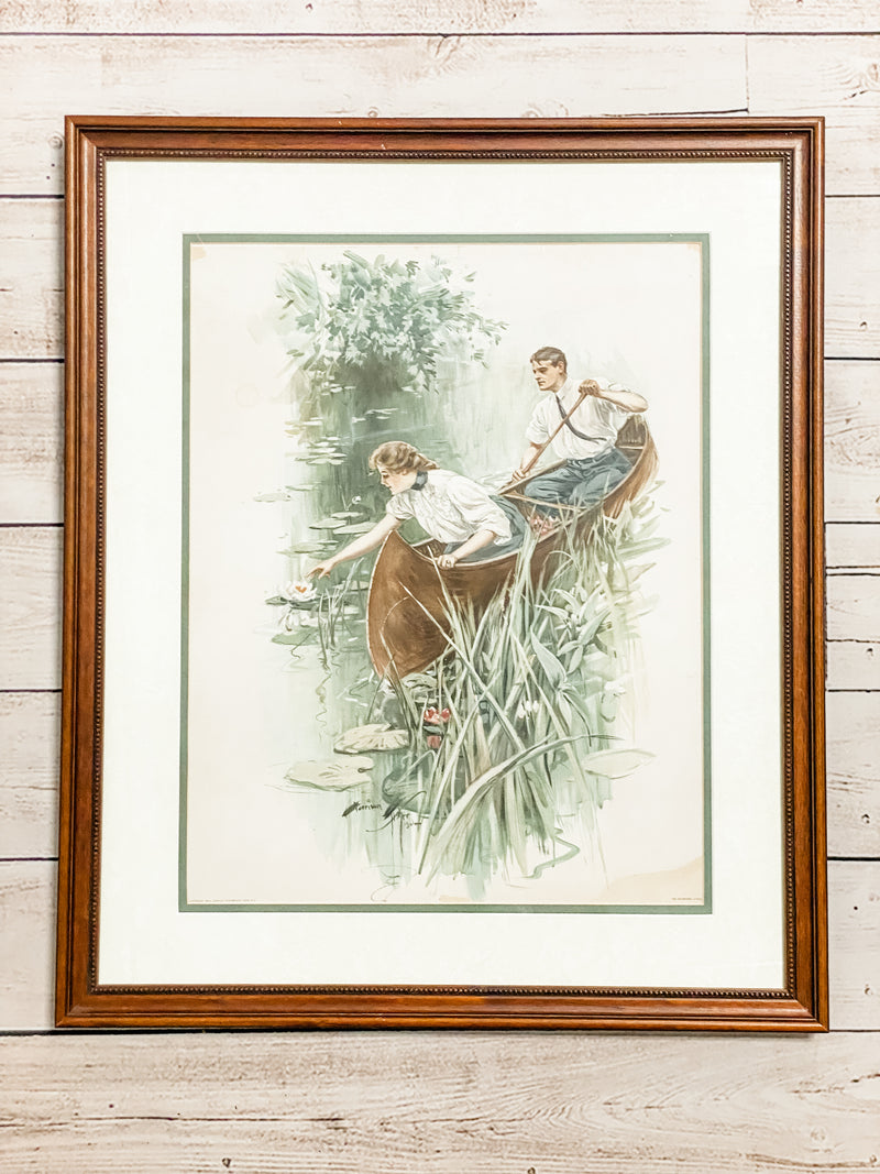 Framed Fisher Artwork  - "The Canoe"