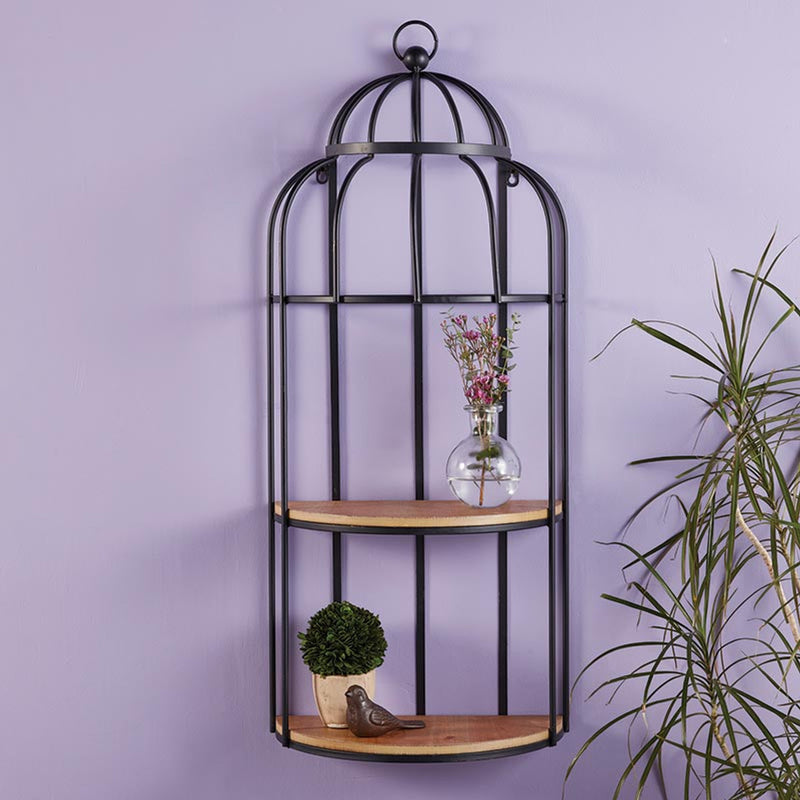 Metal Cage Wall Shelf