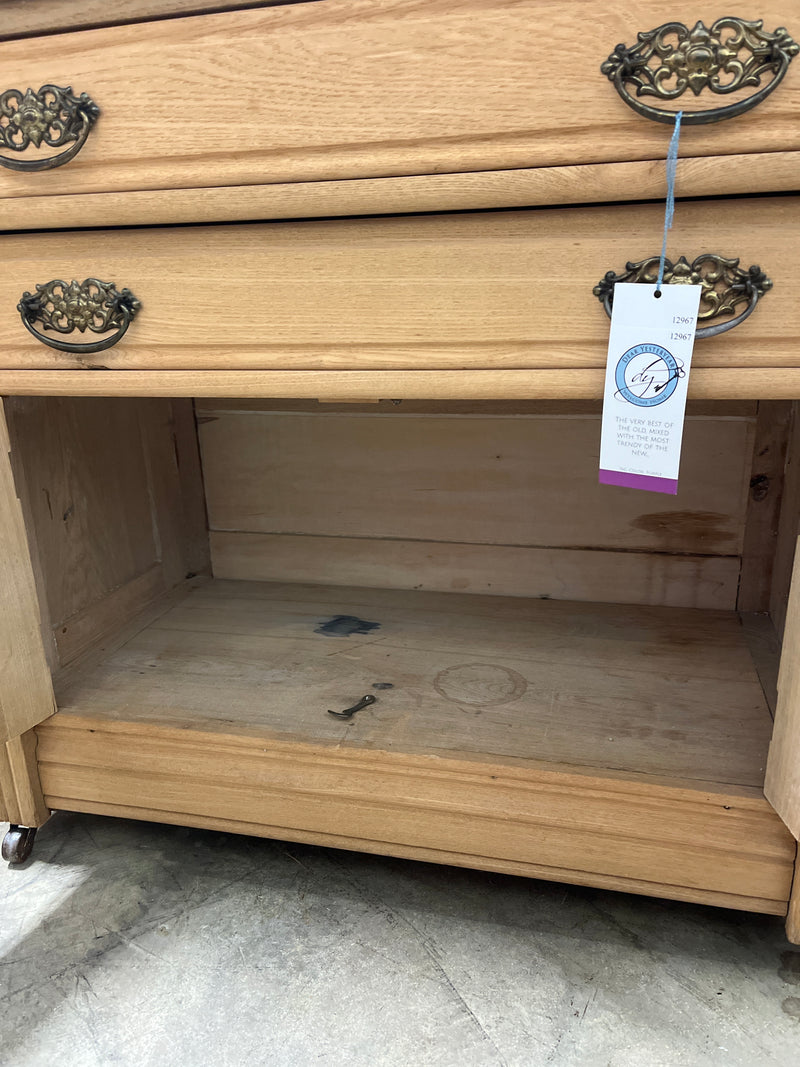 Natural Wood Washstand Antique