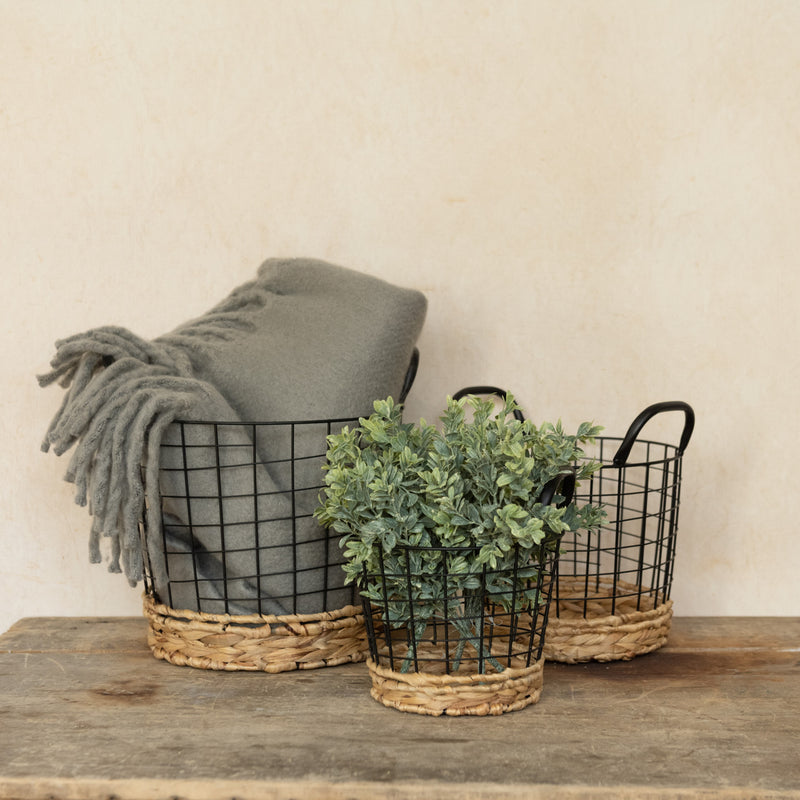 METAL AND WOVEN BASKET