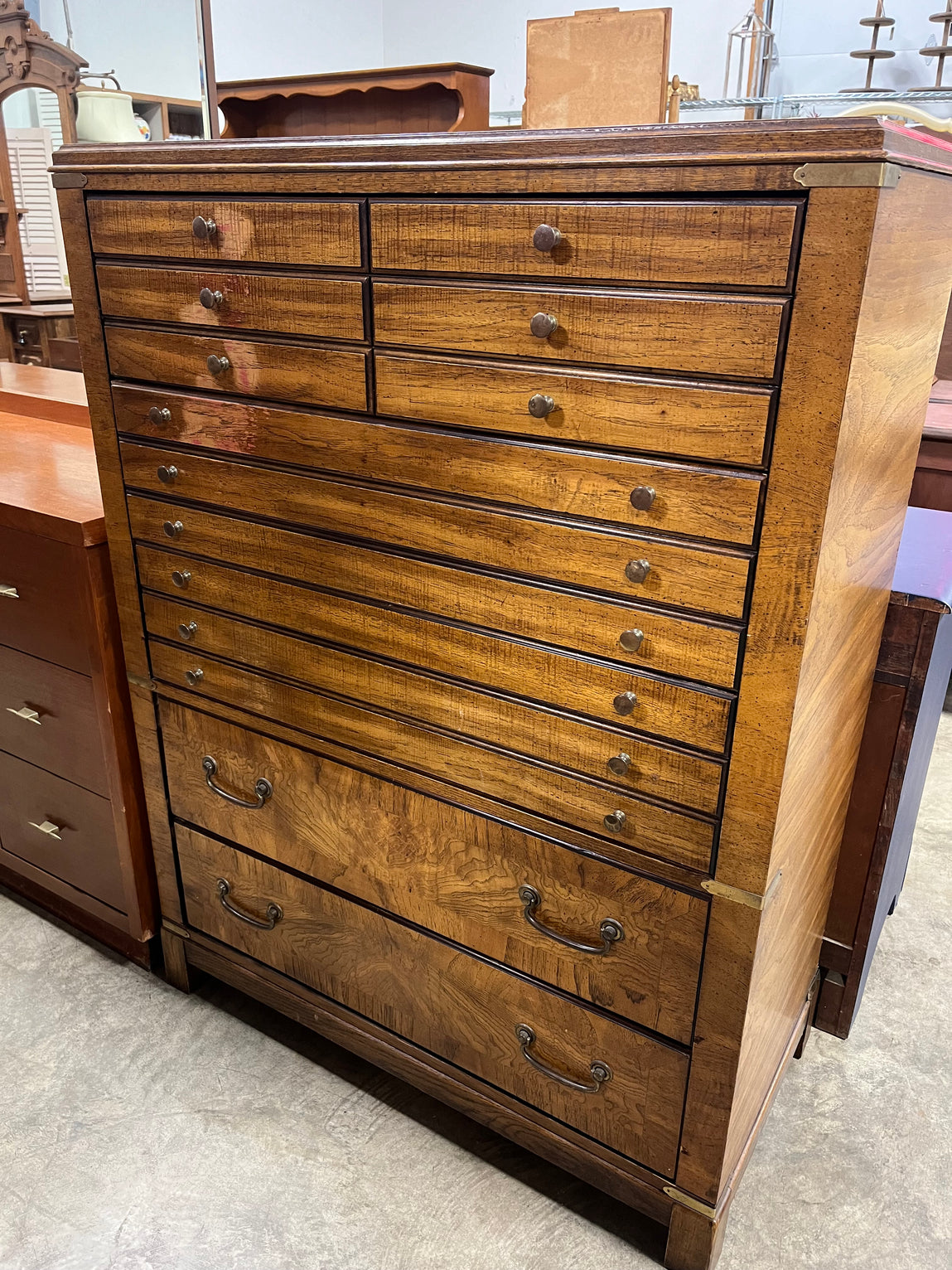 LANE Unique Chest of Drawers metal accents