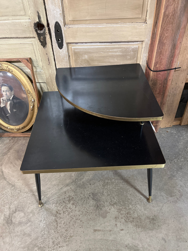 Black & Gold Mid Century Corner Table