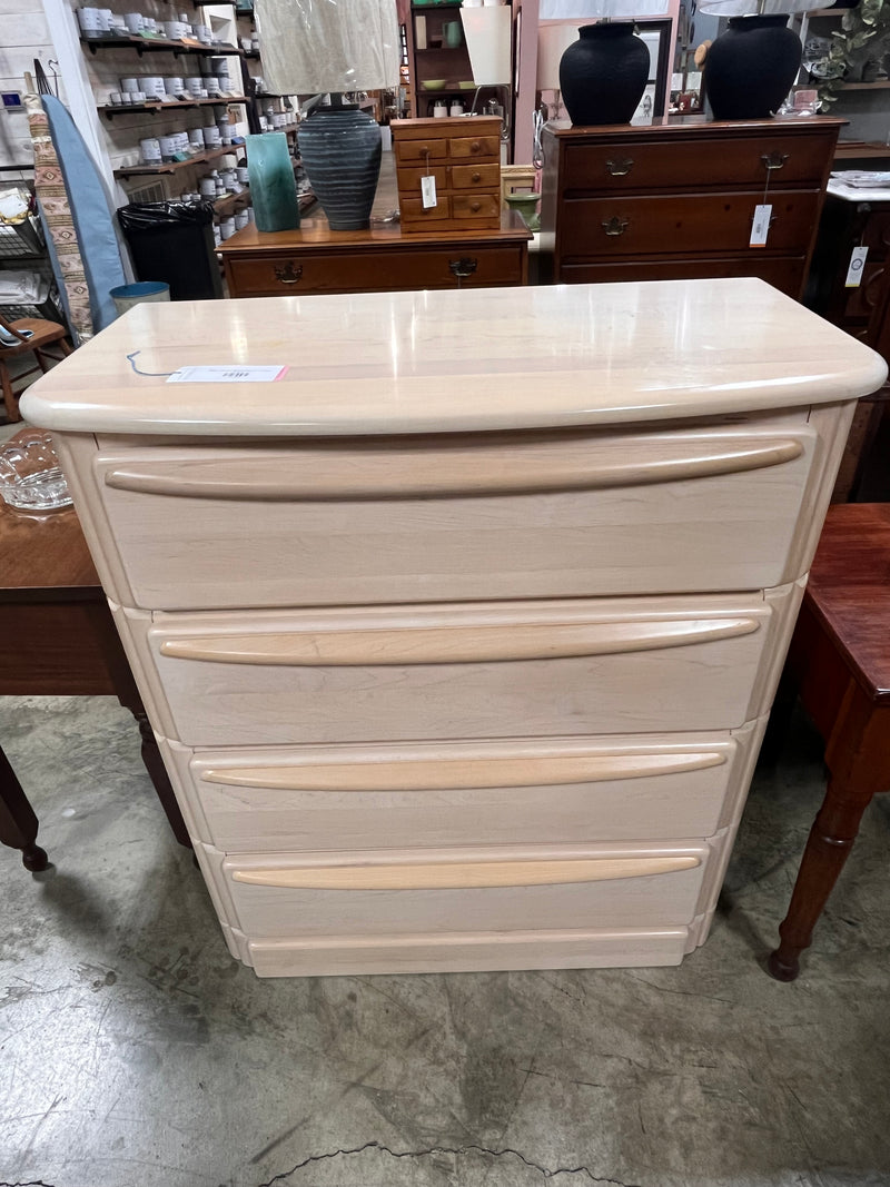 White Washed Wood Chest of Drawers