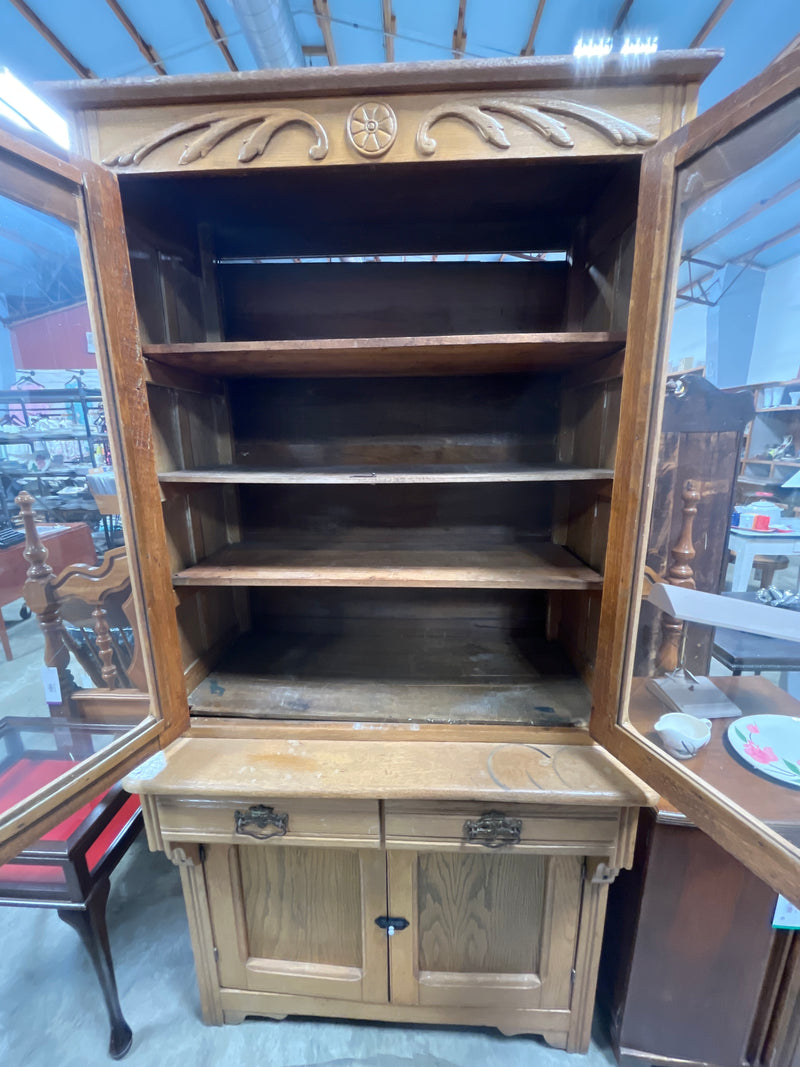 Oak Step Back Cabinet Cupboard