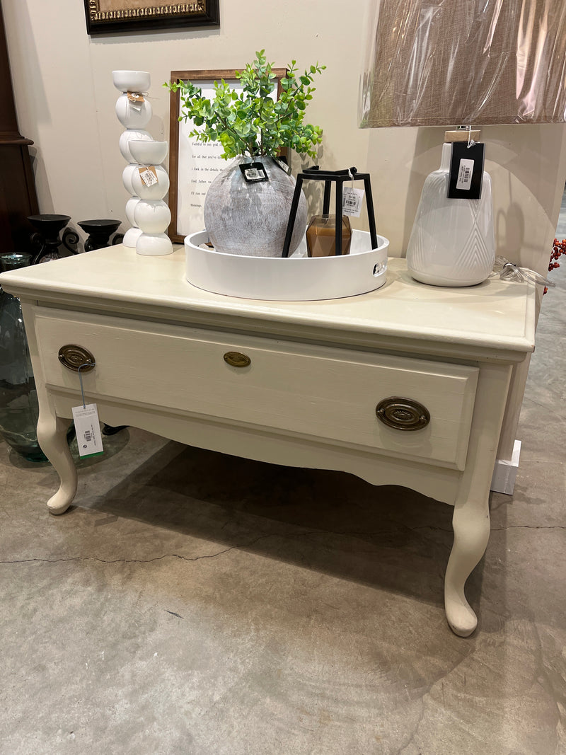 Low One Drawer Table / Painted