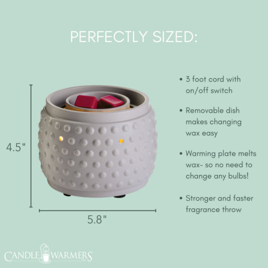 Fan Wax Warmer - Beaded Slate