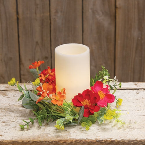 Sunset Poppy & Blooms Candle Ring