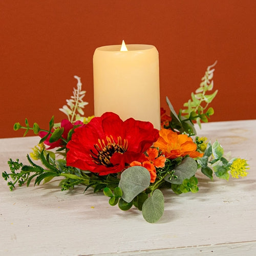 Sunset Poppy & Blooms Candle Ring