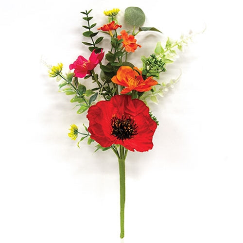 Sunset Poppy & Blooms Pick