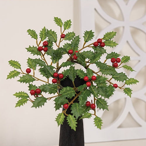 Merry Little Holly & Berries Candle Ring
