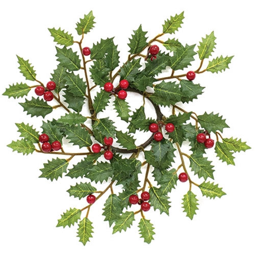 Merry Little Holly & Berries Candle Ring