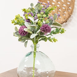 Violet Chrysanthemum and Lambs Ear Bouquet