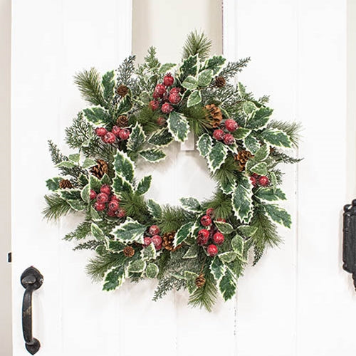 Icy Winterberry Holly & Pine Wreath