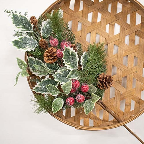 Icy Winterberry Holly & Pine Spray