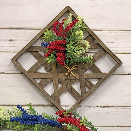 Red White & Blue Heather & Boxwood Bouquet