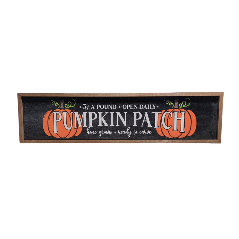 "PUMPKIN PATCH BLACK" 6x24 Sign