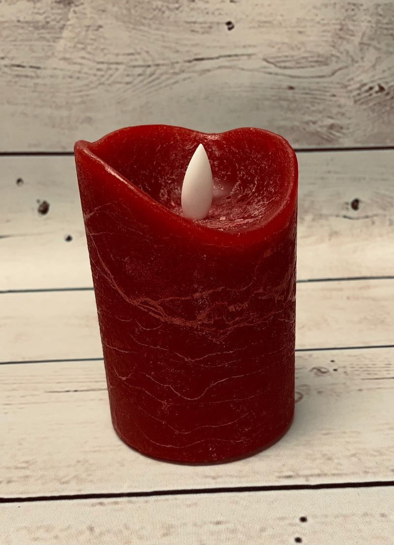 Distressed Red LED Candle