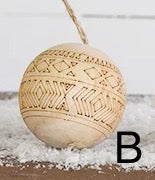Wood Boho Ornament
