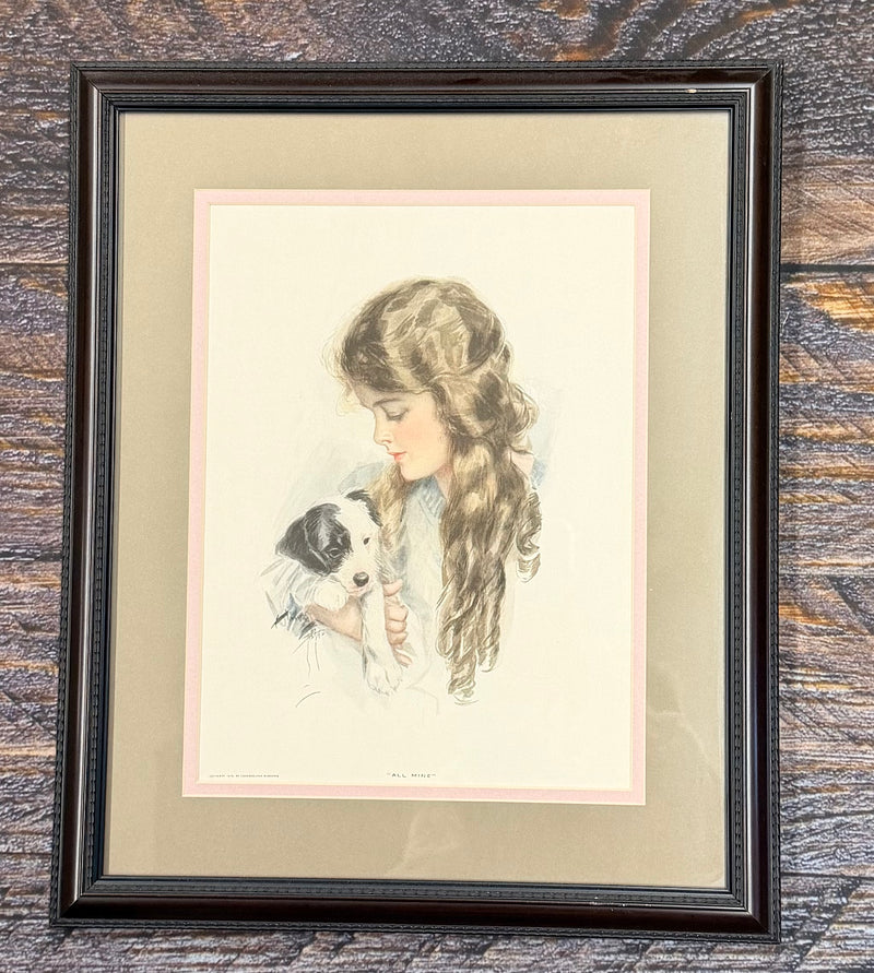 Framed Fisher Artwork  "All Mine"