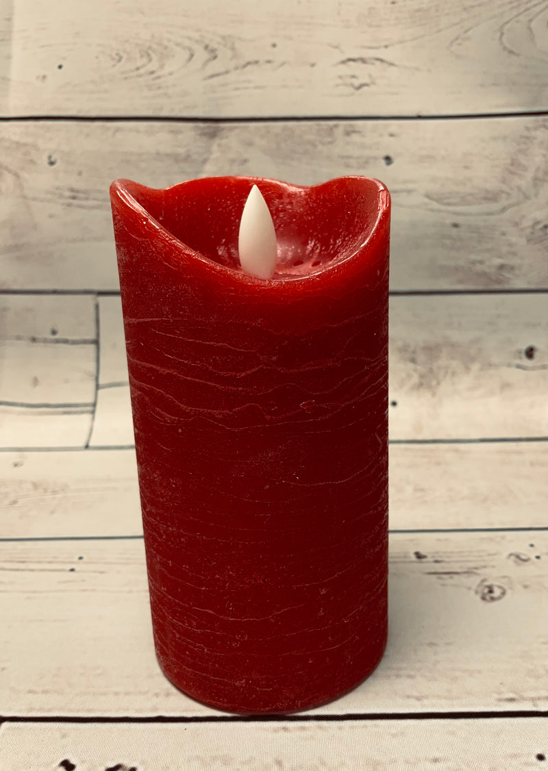 Distressed Red LED Candle