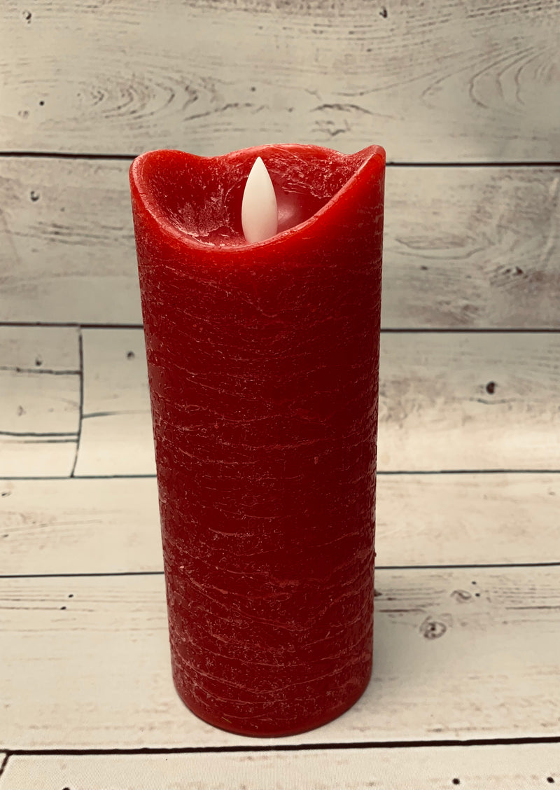 Distressed Red LED Candle