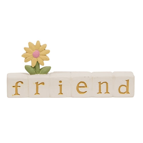 Friend Resin Block w/ Yellow Flower