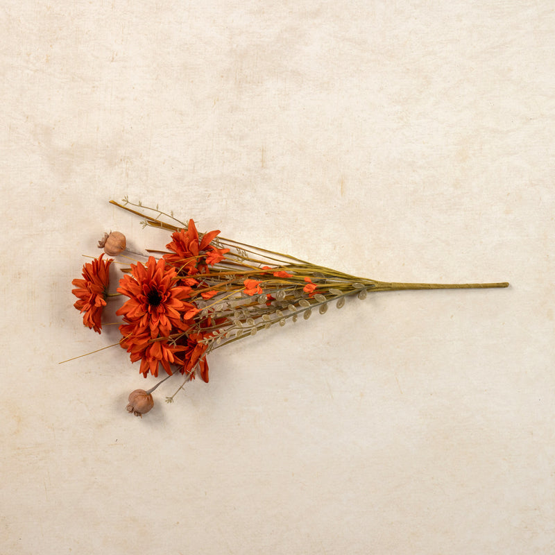 Orange Dahlia & Mixed Grass Bush
