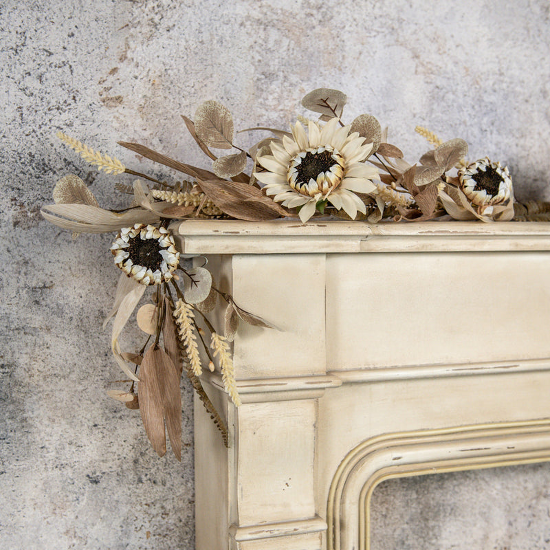 5' Cream Sunflower & Wheat Garland