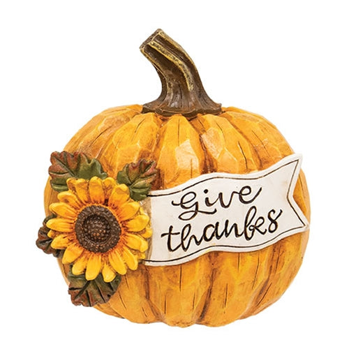 Resin Harvest Words & Sunflowers Pumpkin