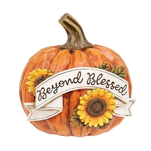 Resin Harvest Words & Sunflowers Pumpkin