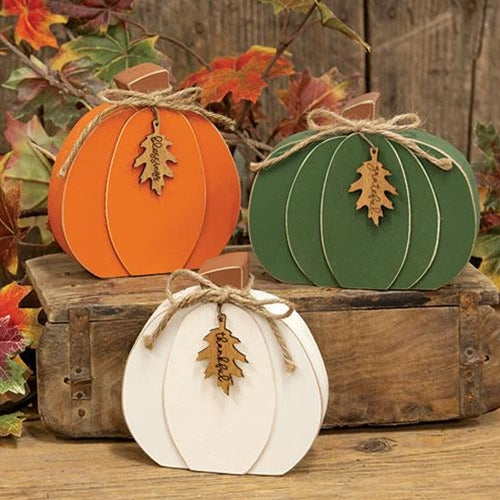 Thankful Grateful Blessings Chunky Pumpkin