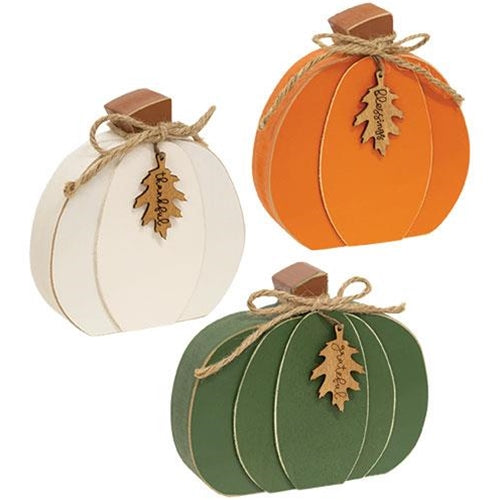 Thankful Grateful Blessings Chunky Pumpkin