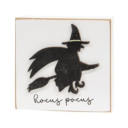Hocus Pocus Witch Silhouette Block