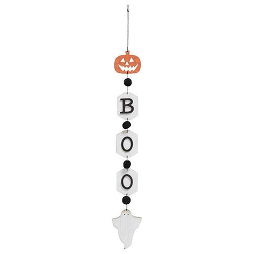 Boo Jack & Ghost Wooden Tag Garland