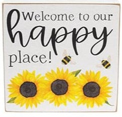 Sunflower Happiness Box Sign