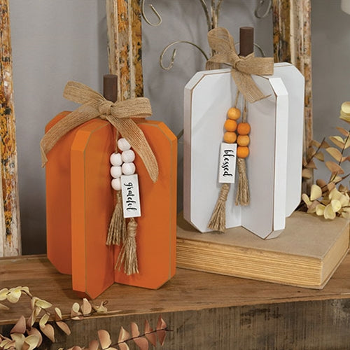 Large Wooden Interlocking Pumpkin