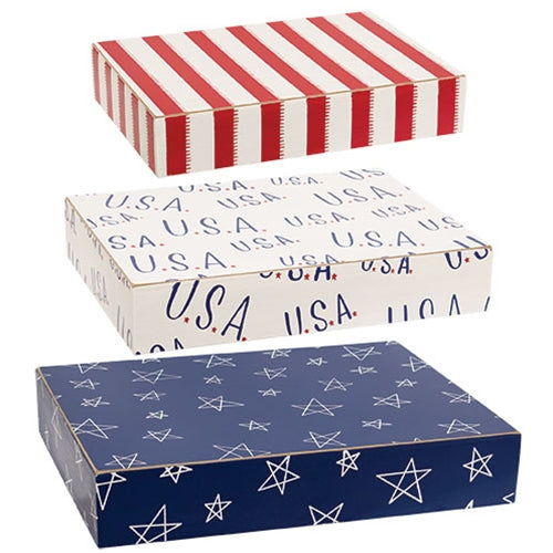 Set of 3 Wooden Americana Nesting Risers