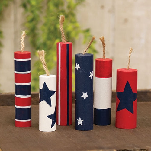 Set of 6 Wooden Firecrackers