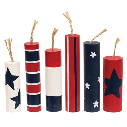 Set of 6 Wooden Firecrackers